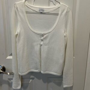 Pacsun sweater crop top open front white 🤍